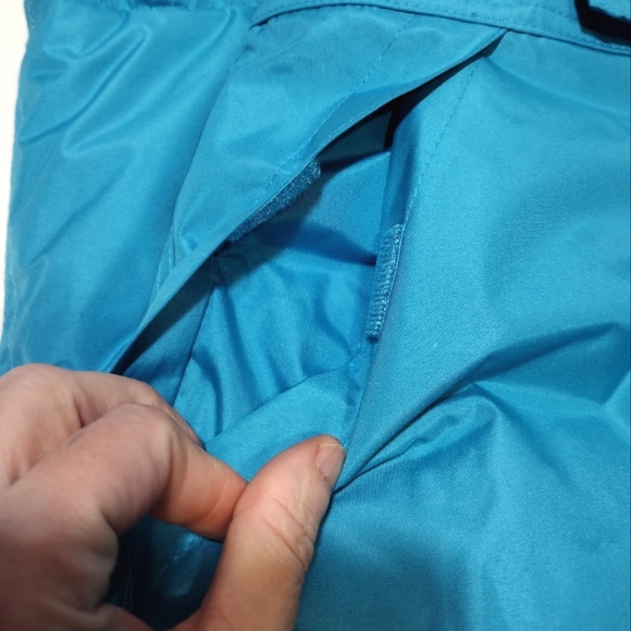 Stevies Aqua Blue Fleece Upper Overall Snow Bibs Ski Pants - Picture 10 of 13